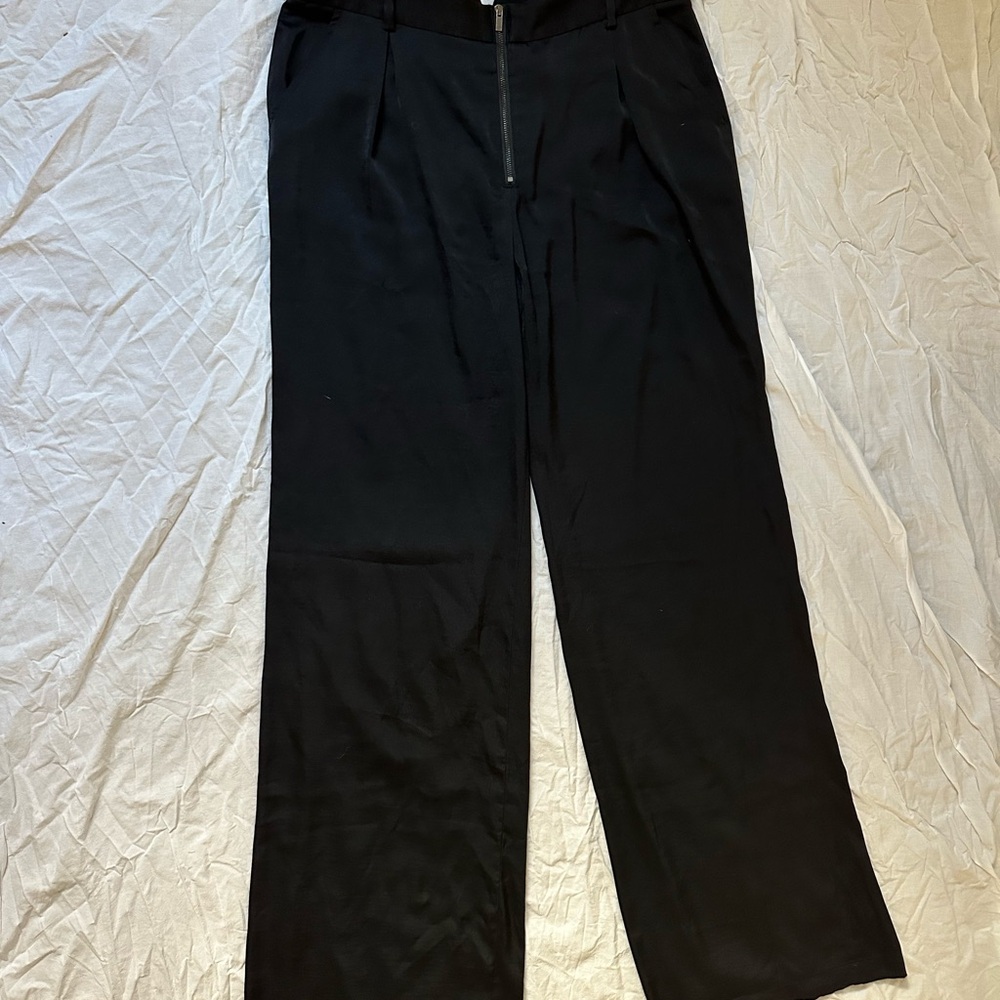BCBGMaxAzria Black Satin Trousers